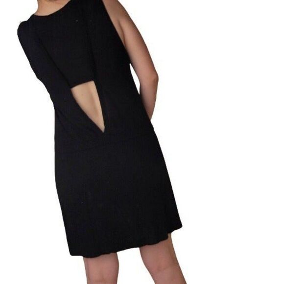 A.L.C. Black Sleeveless Cut Out Back Casual Dress With Pockets Viscose Size M - Picture 9 of 12